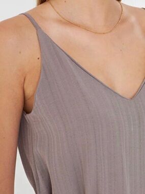 Free People Silver Silky V-Neck Cami M